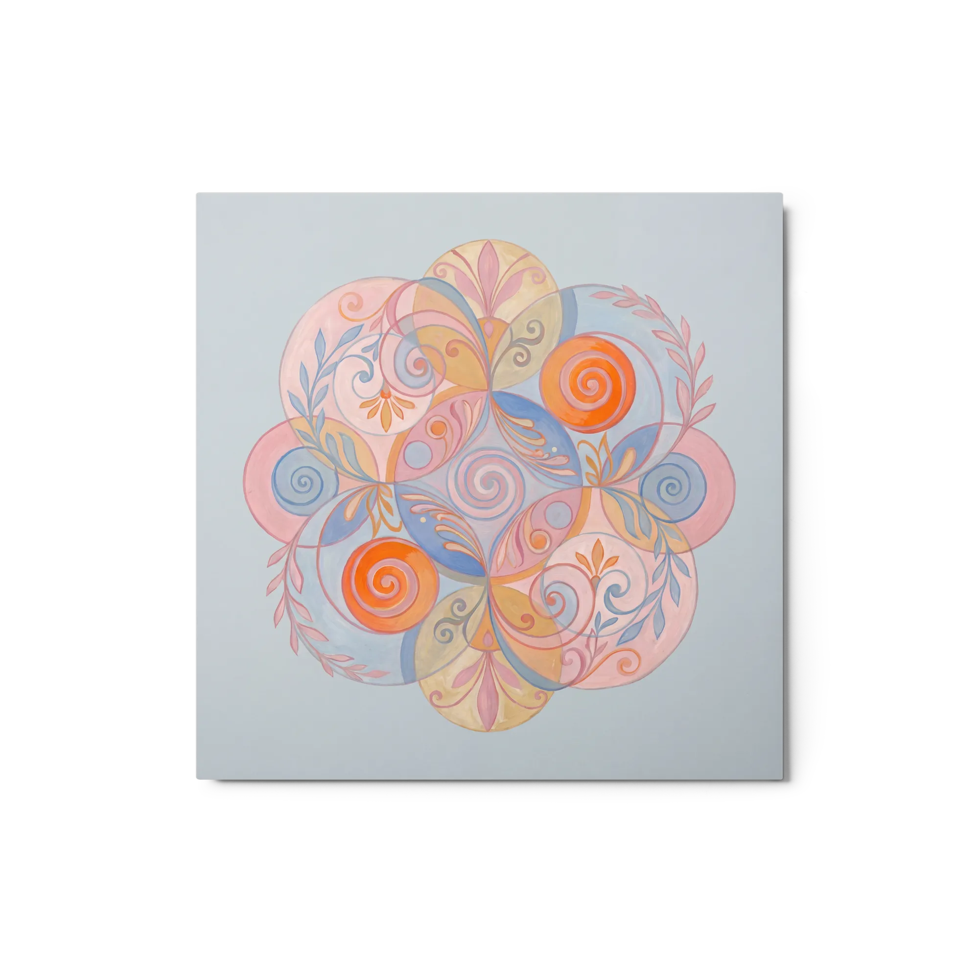 Harmonic Floral Mandala 
 Canvas with White Frame