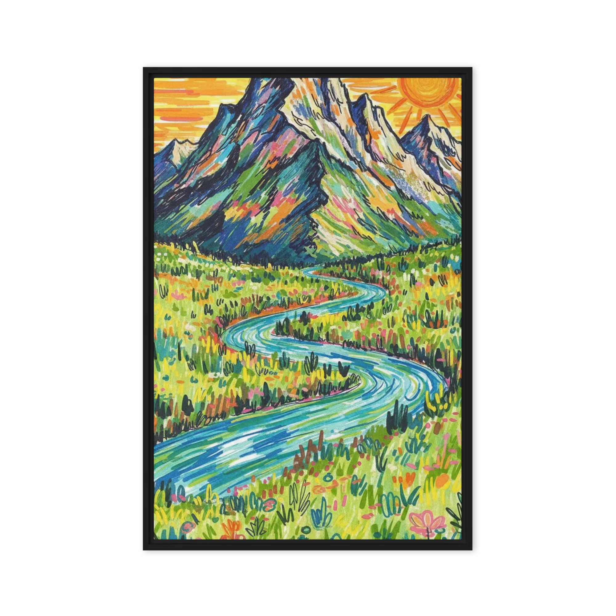 Sunlit Mountain Valley