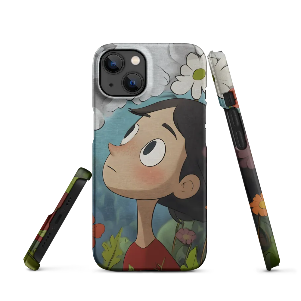 Girl Surrounded by Flowers | Phone Case