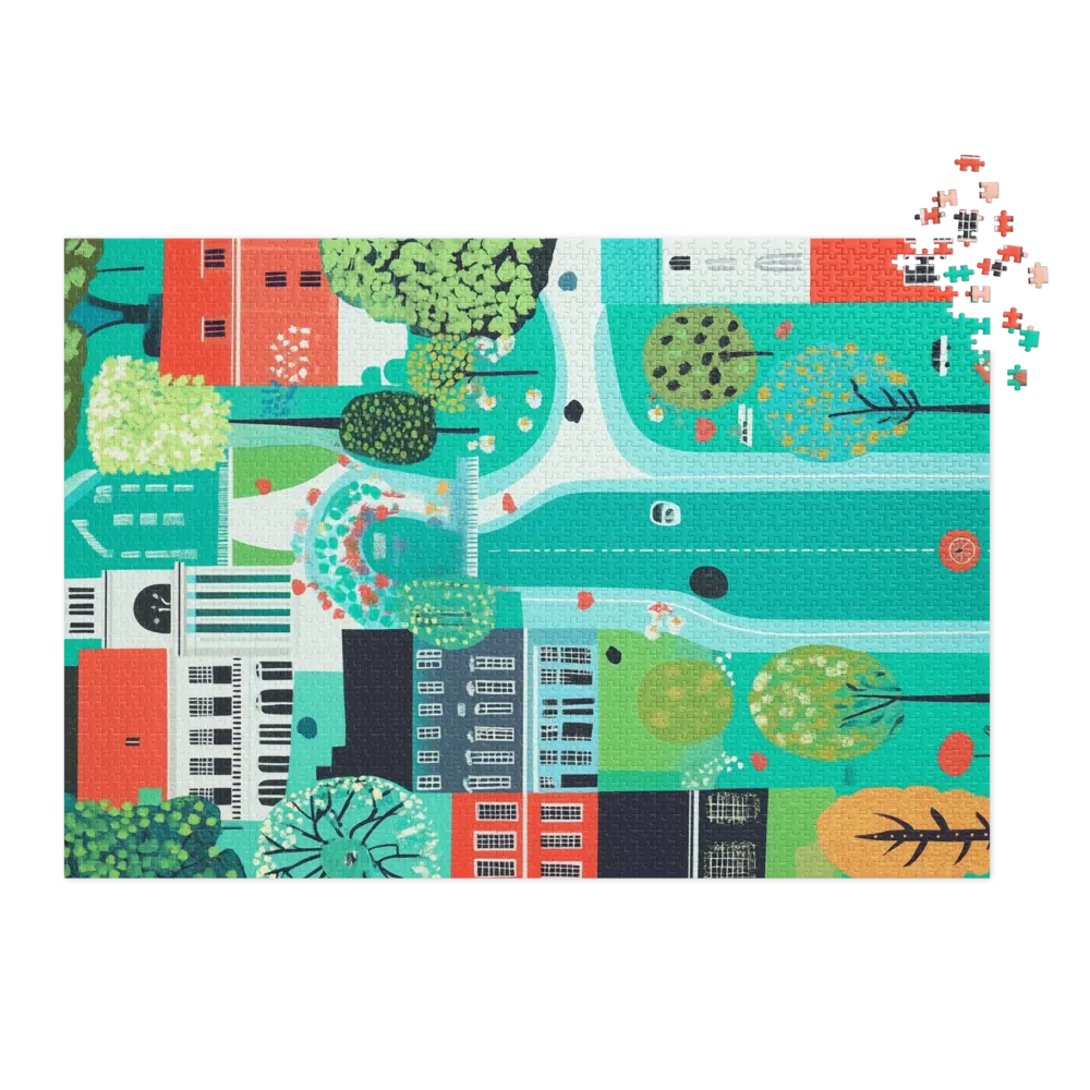Whimsical Cityscape Illustration