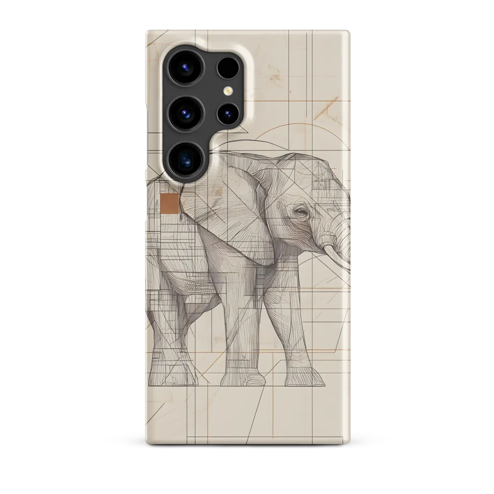 Geometric Line Drawing of an Elephant | Phone Case