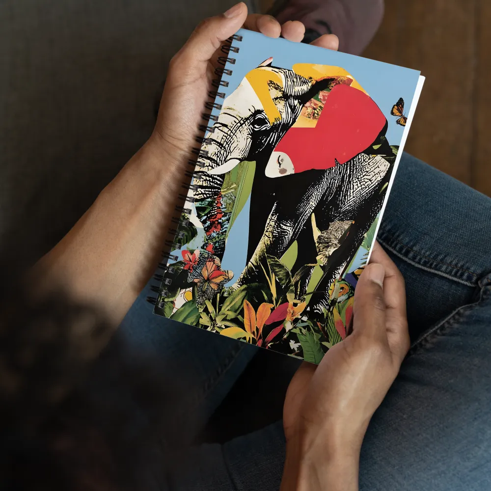 Tropical Elephant Collage 
 Spiral Notebook | 140 pages