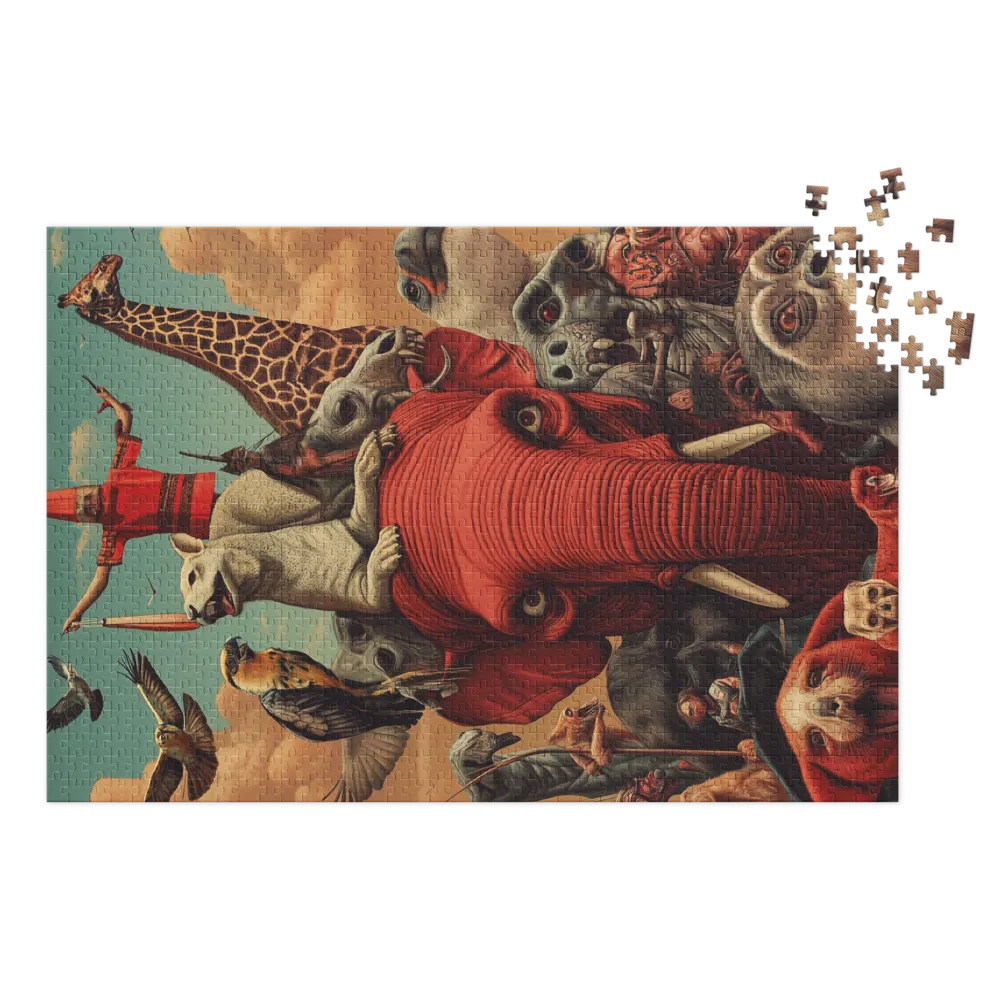Surreal Elephant with Wildlife | Jigsaw Puzzle (252/520 pieces)