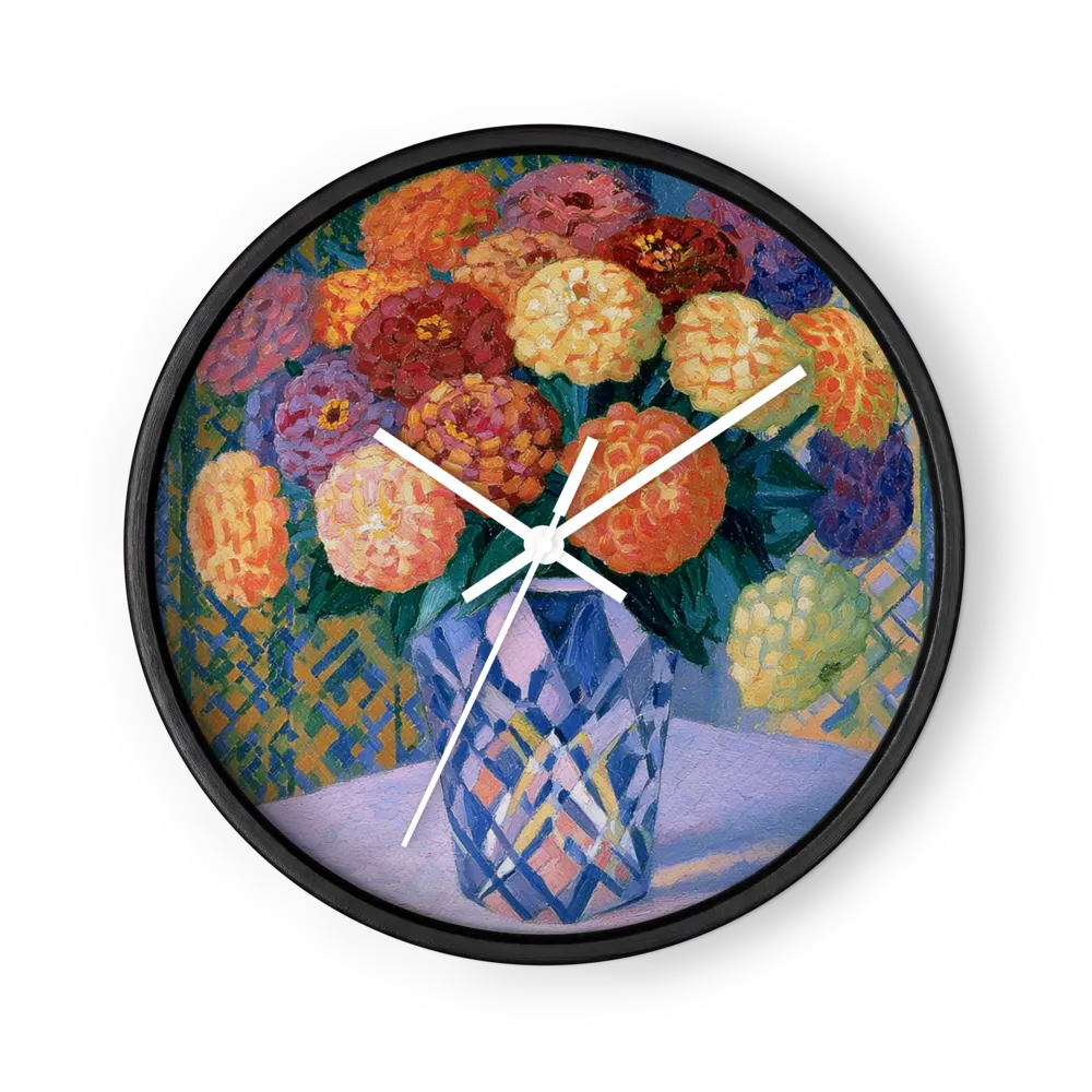 Dynamic Tesserae Divisionism Wall Clocks — Mosaic-Dabbed Colour