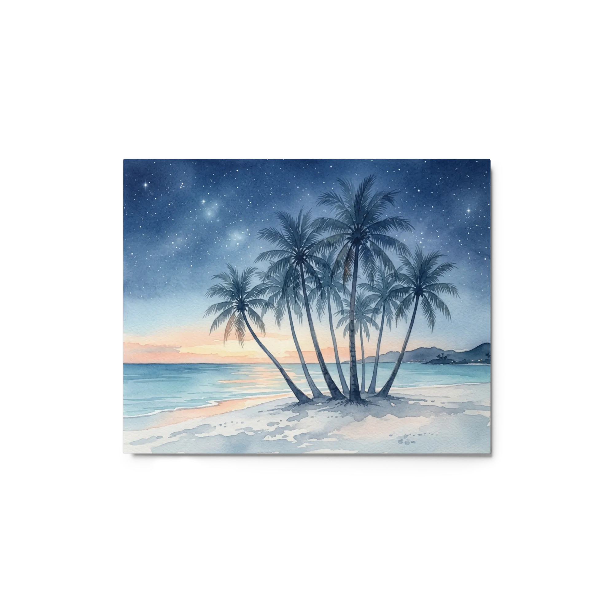 Starry Tropical Night Watercolor