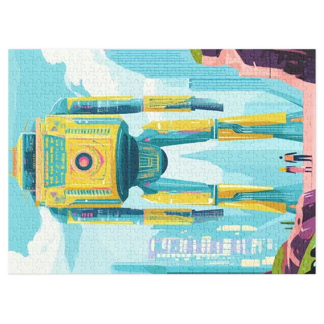 Futuristic Robot in Vibrant Landscape | Jigsaw Puzzle (252/520 pieces)