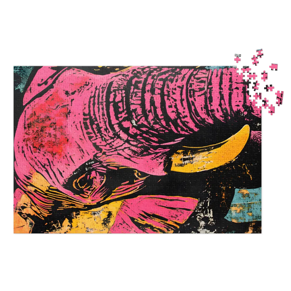 Vibrant Elephant Portrait 
 Jigsaw Puzzle in Tin Box