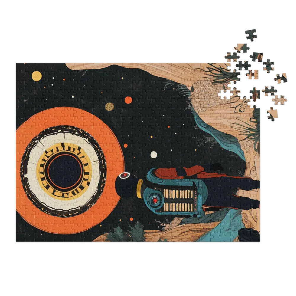 O Olhar para o Desconhecido 
 Puzzle em caixa de metal