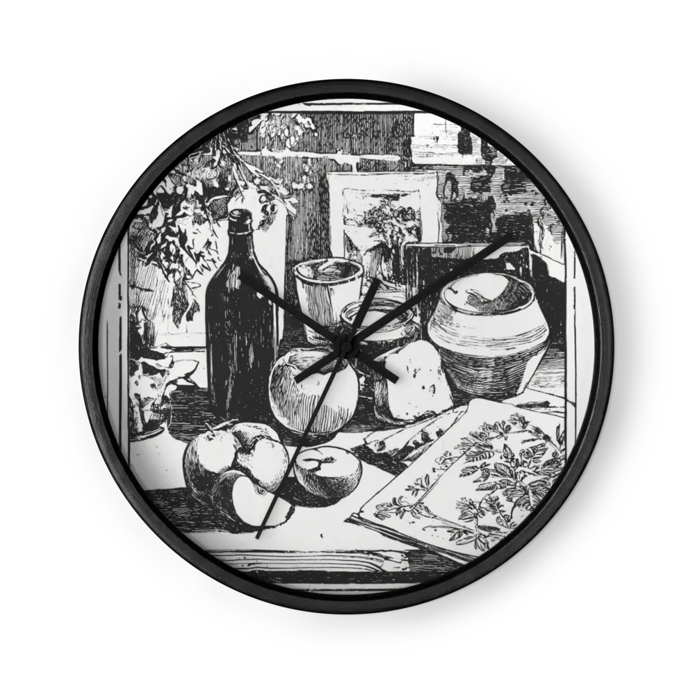 Still Life with Botanical Book | Wall Clock