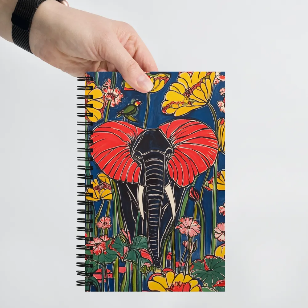Art Nouveau Jungle Elephant 
 Spiral Notebook | 140 pages