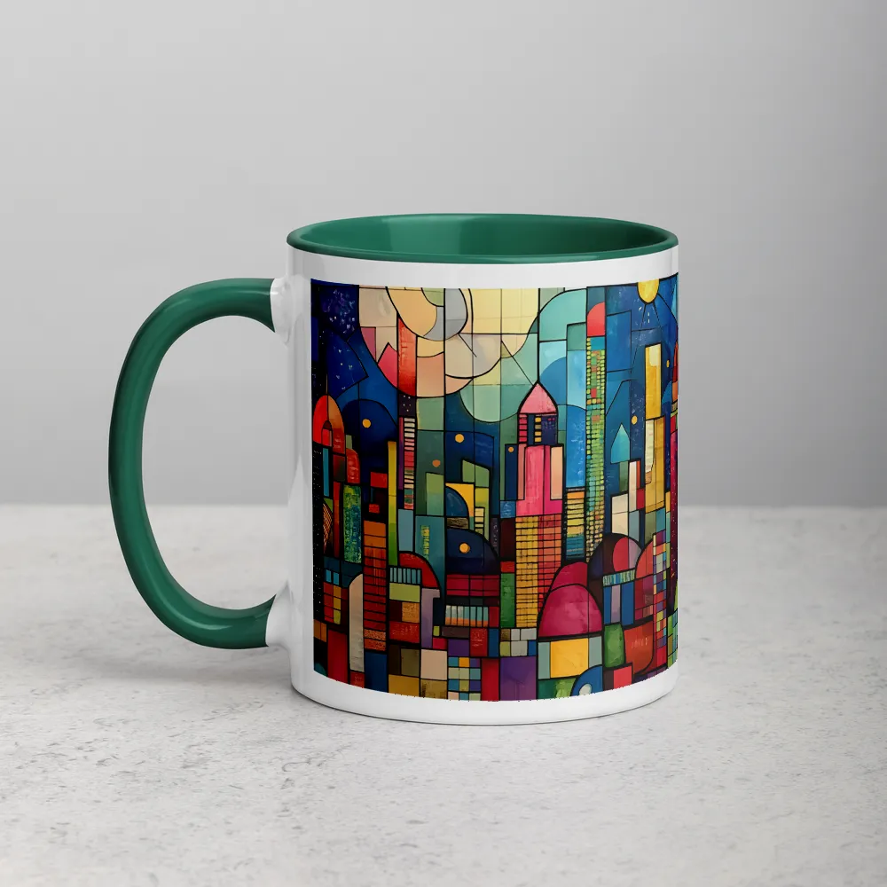 Kaleidoscope Cityscape 
 Mug with Dark Blue inside | 11 oz