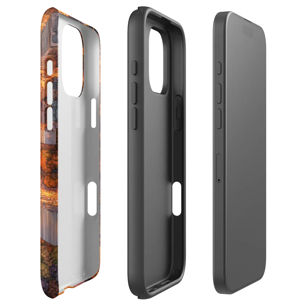 Golden Metropolis Grid | Phone Case