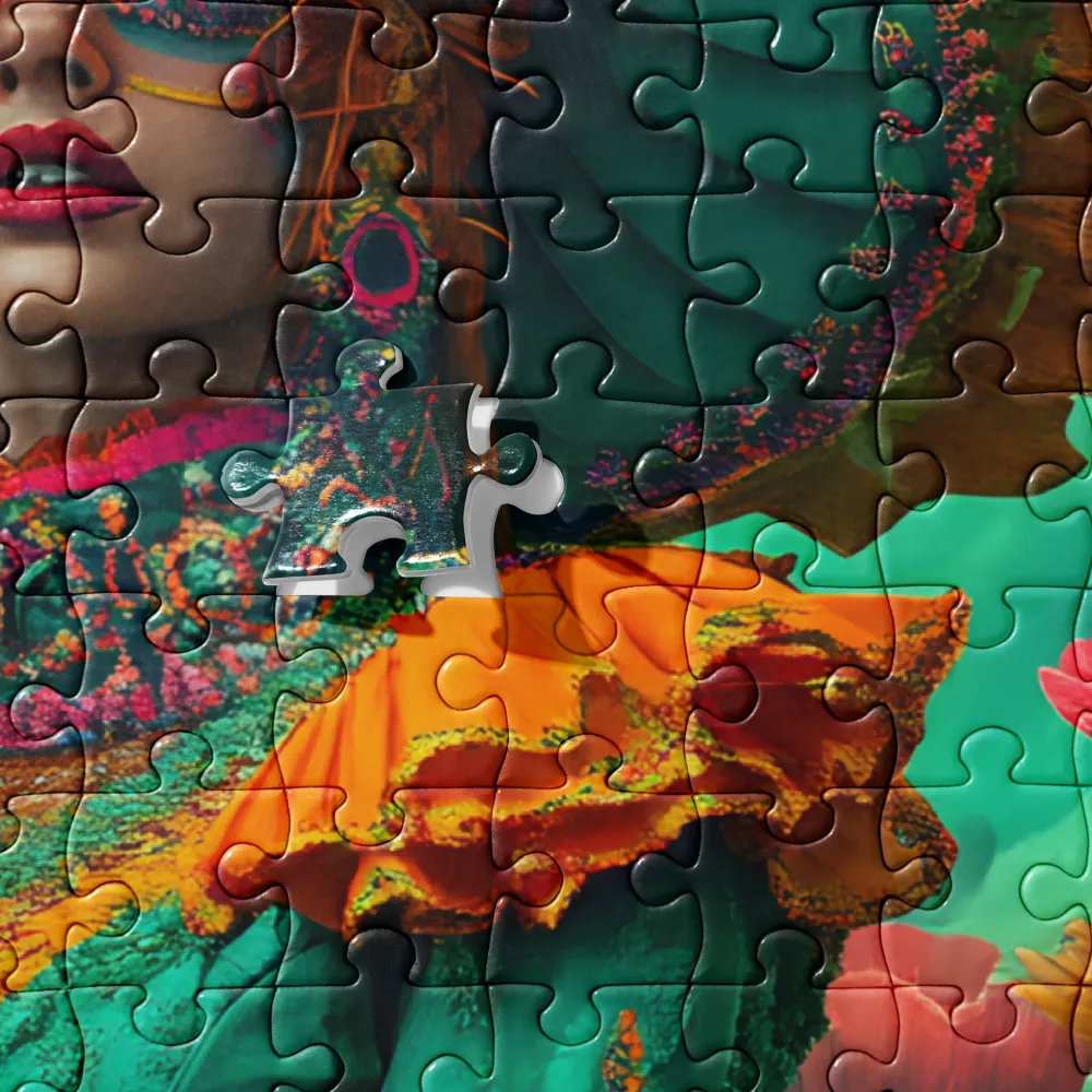 Enchanting Floral Muse 
 Jigsaw Puzzle in Tin Box