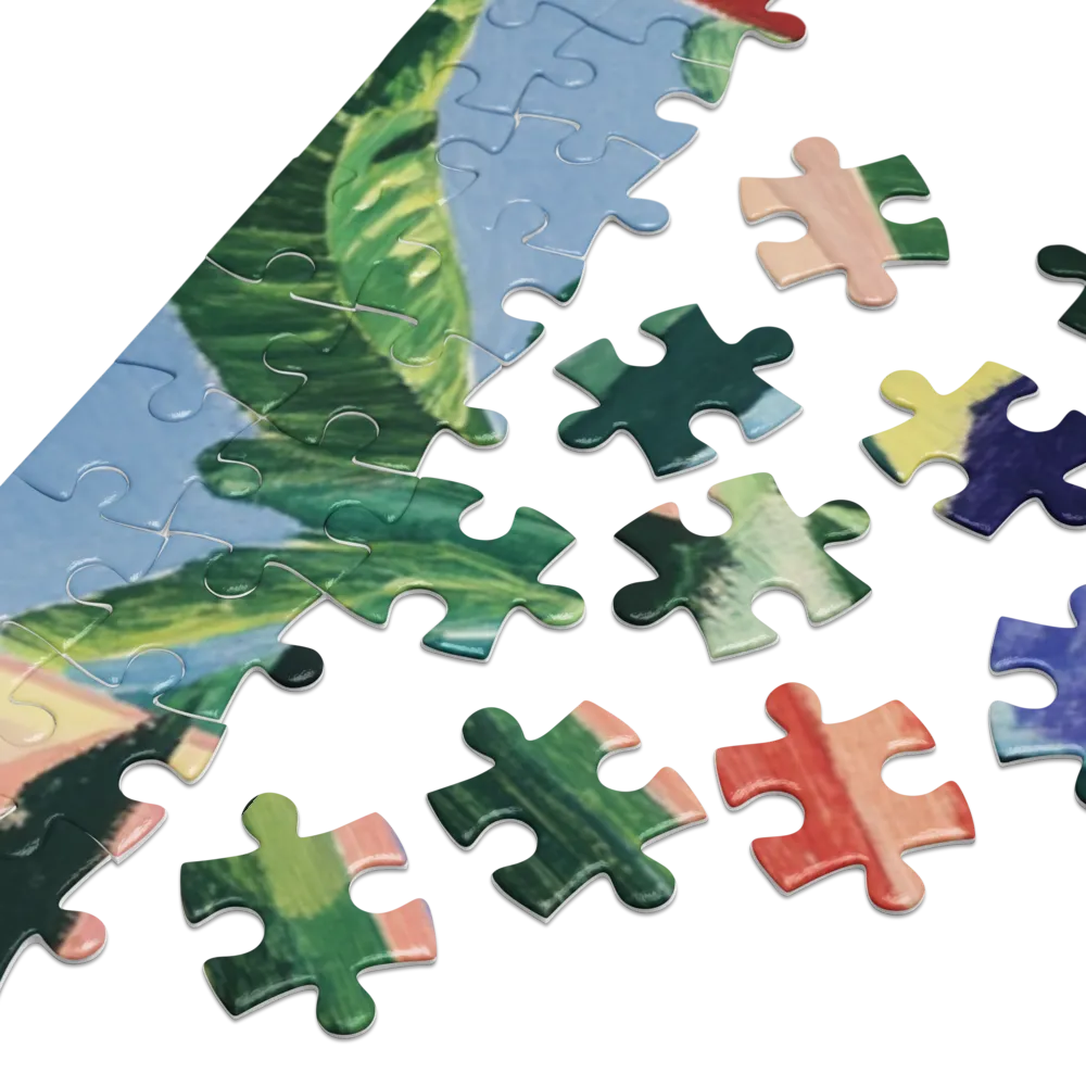 Vue sur l'Oasis 
 Puzzle en boite metallique