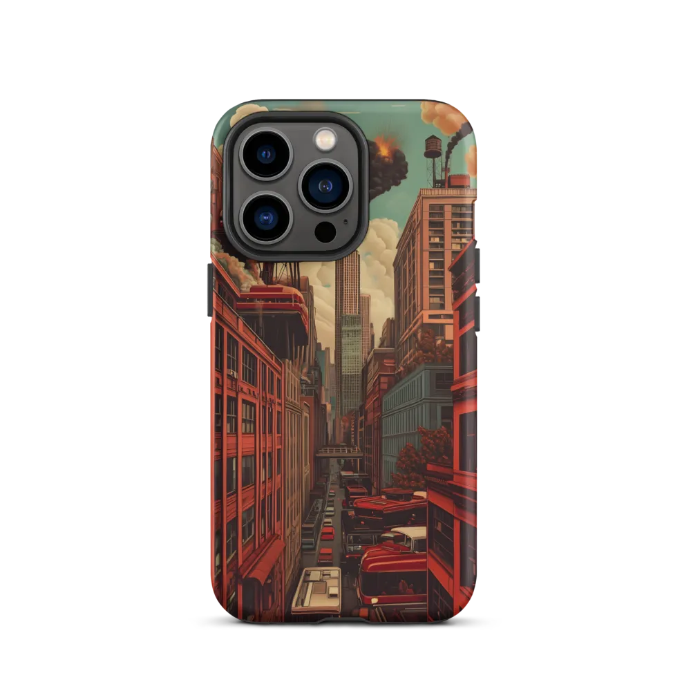 Surreal Cityscape with Explosions | Phone Case