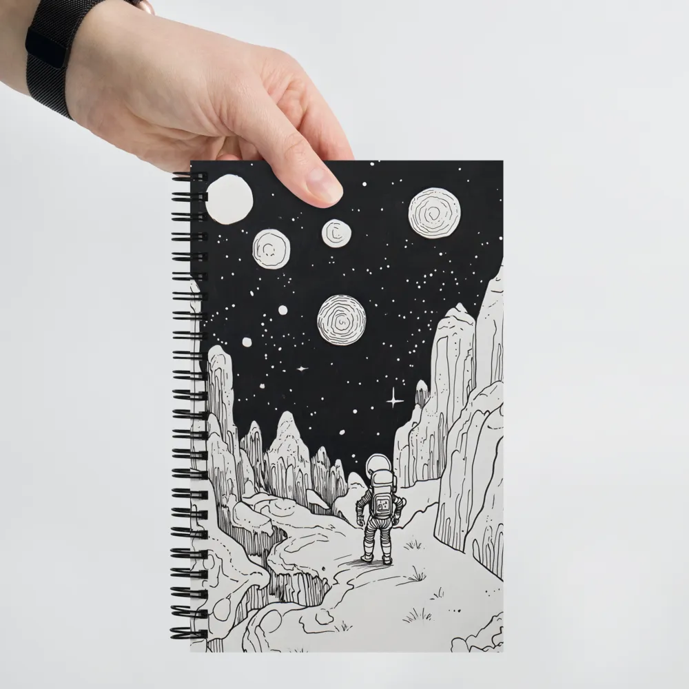 Cosmic Explorer on Alien Terrain 
 Spiral Notebook | 140 pages