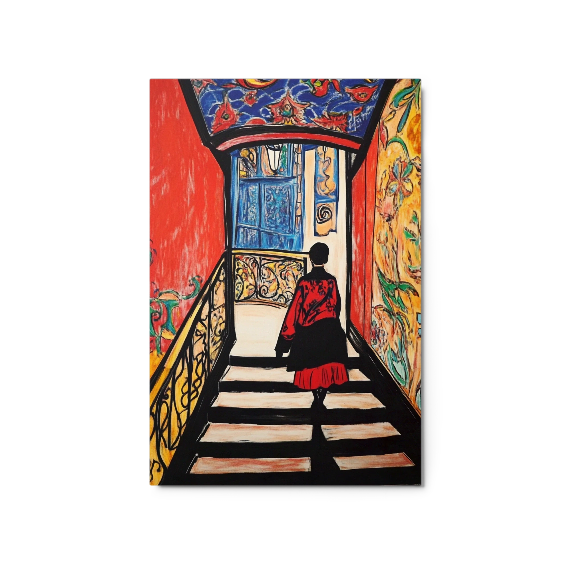 Expressionist Figure on Staircase