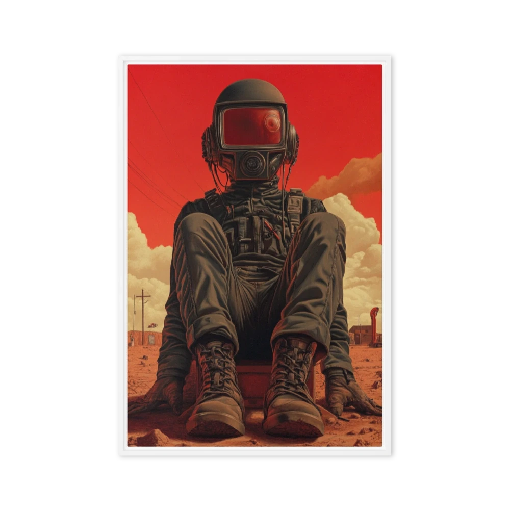 Surreal Astronaut in Red Landscape