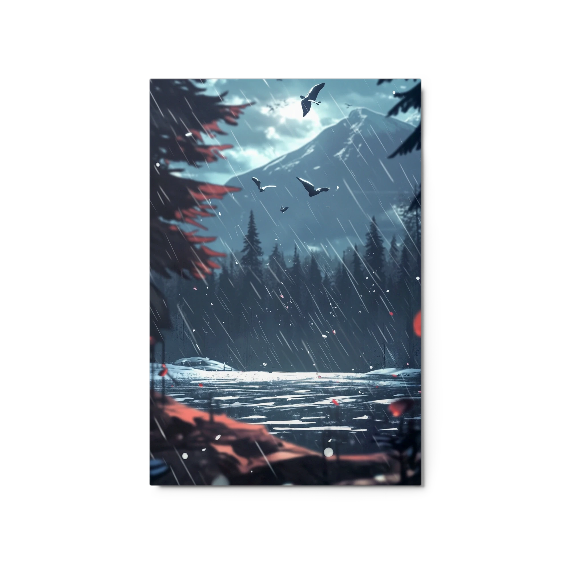 Tranquil Lake and Mountain Scene