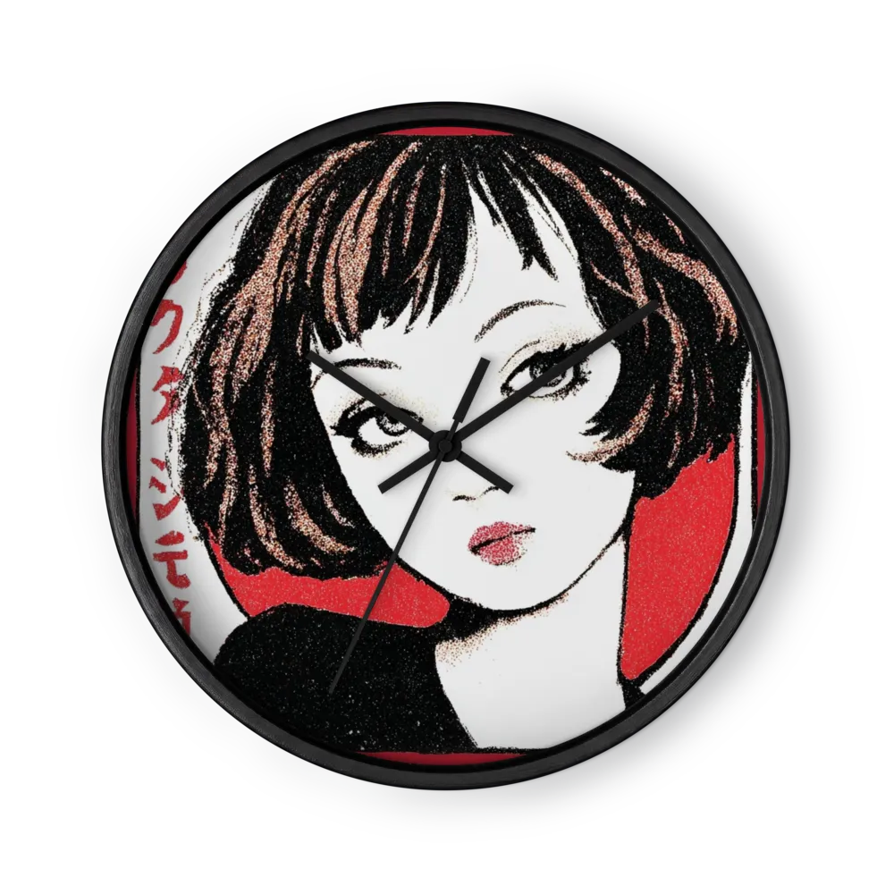 Jeune Fille Rétro Japonaise | Horloge murale