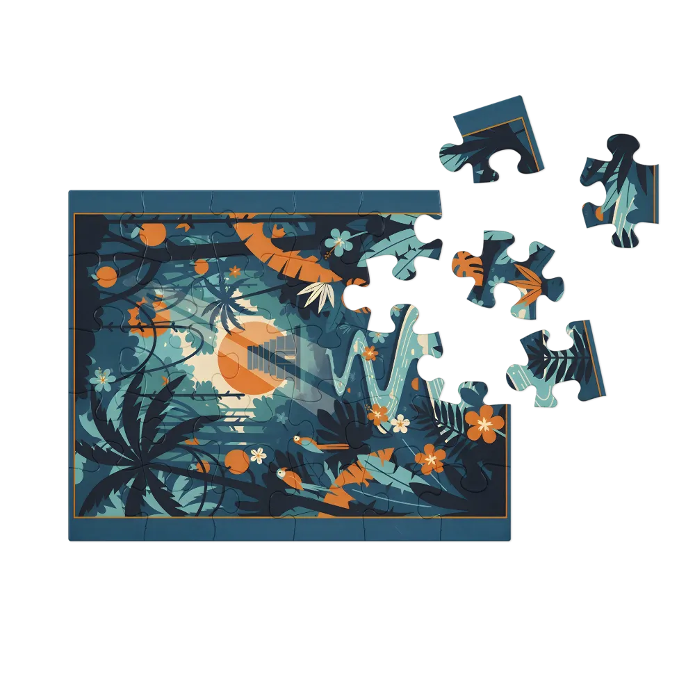 Lost Temple of the Jungle 
 Jigsaw Puzzle in Tin Box