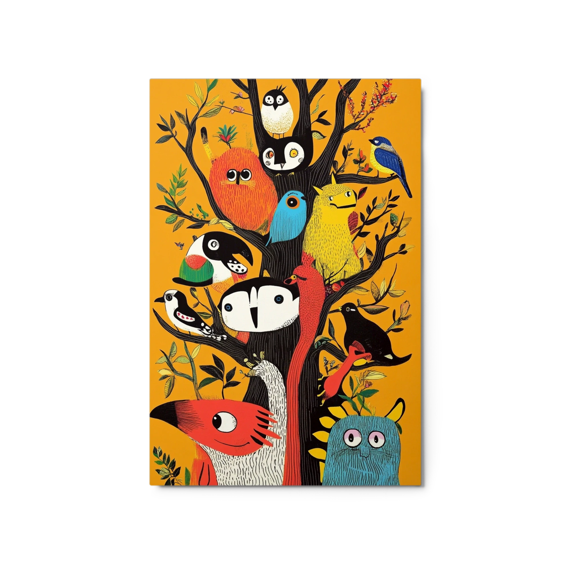 Whimsical Tree with Colorful Animals