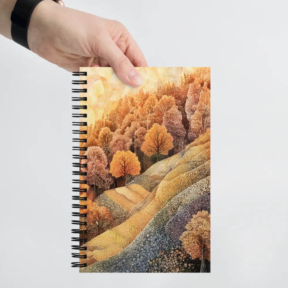 Golden Engraved Autumn 
 Spiral Notebook | 140 pages