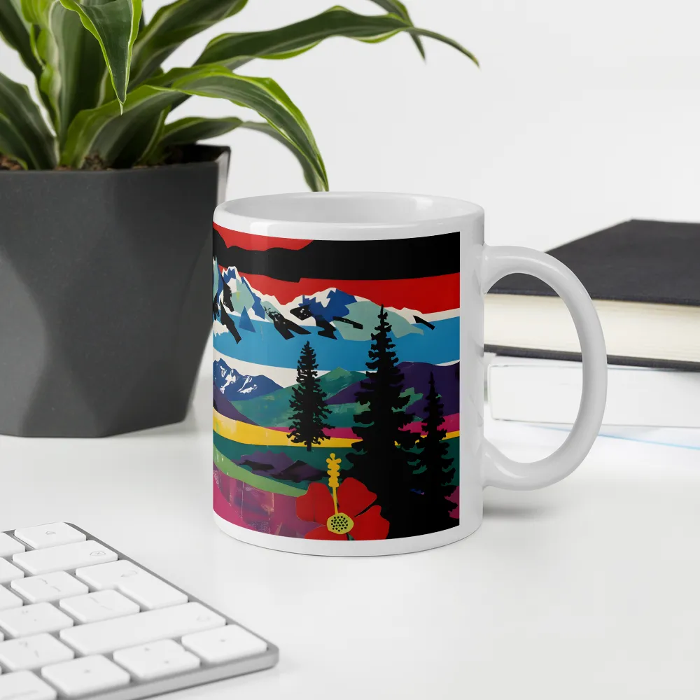 Prismatic Mountain Poster 
 Mug with Red inside | 15 oz