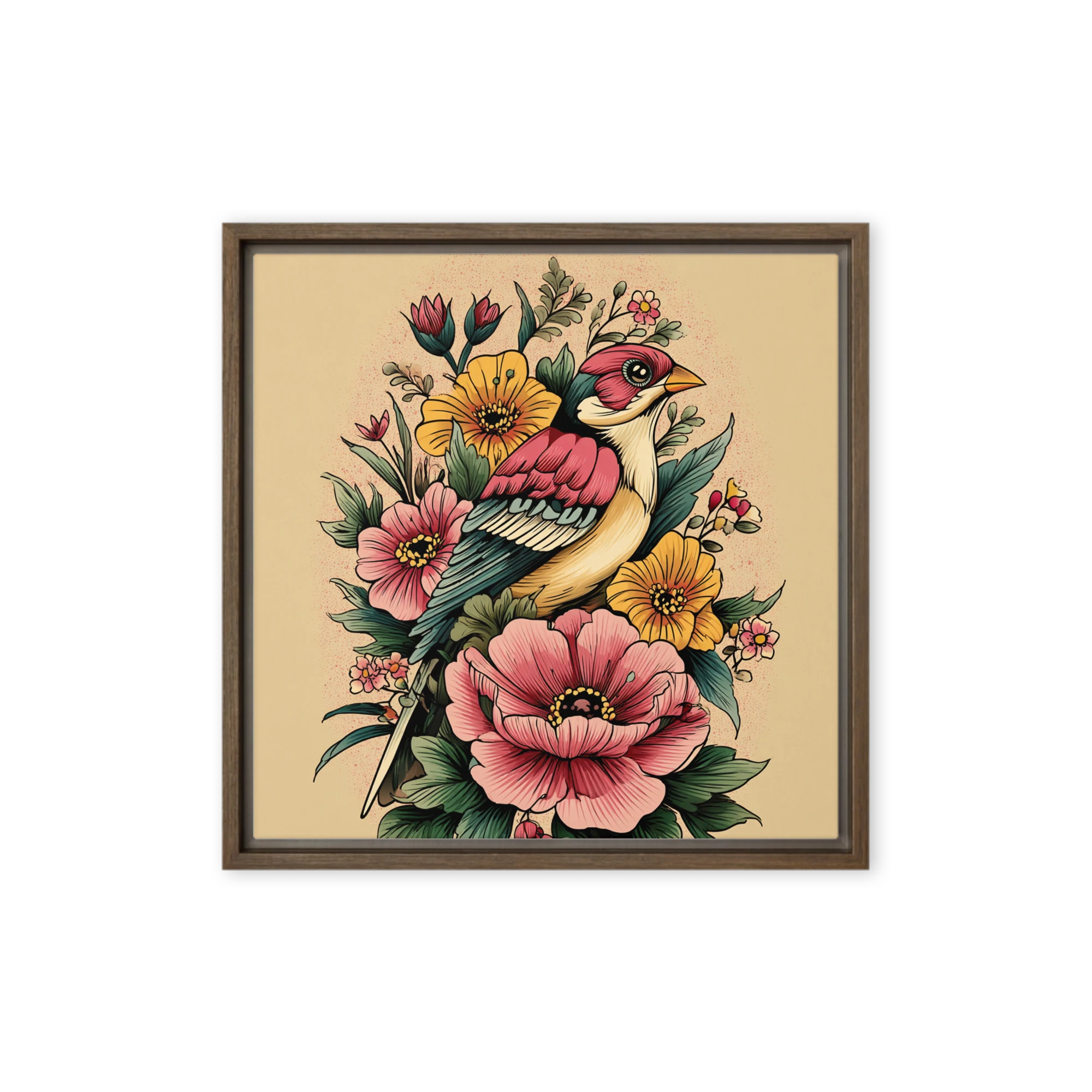 Art Nouveau Bird and Blooms