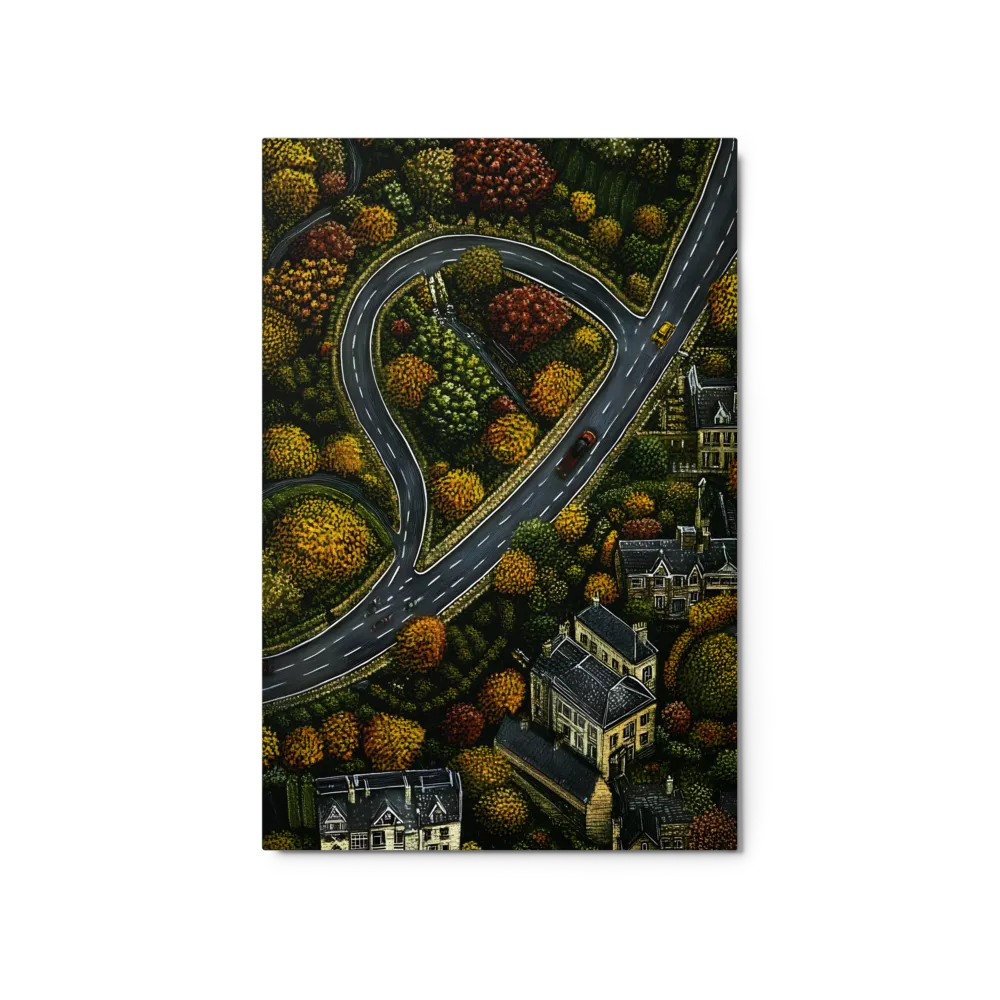 Autumnal Journey Overhead 
 Canvas with Black Frame