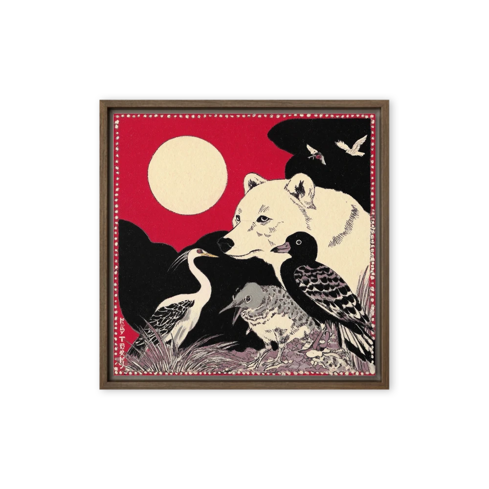 Nocturne with Bear and Birds | Art Print