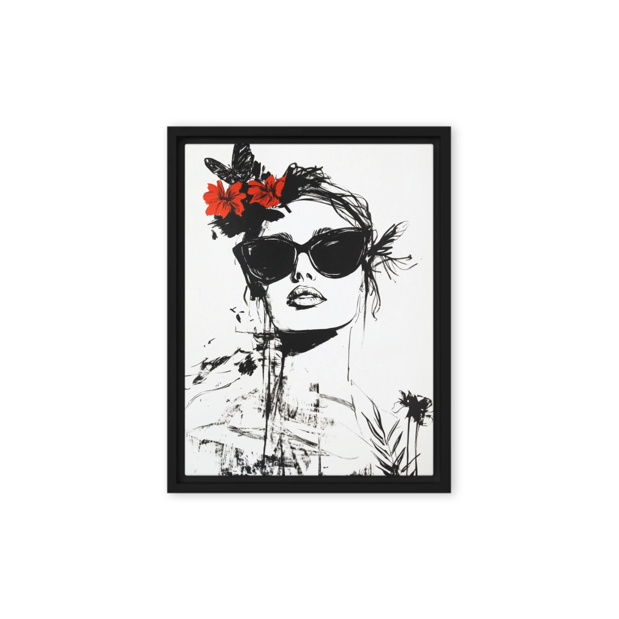 Stylish Portrait with Flowers