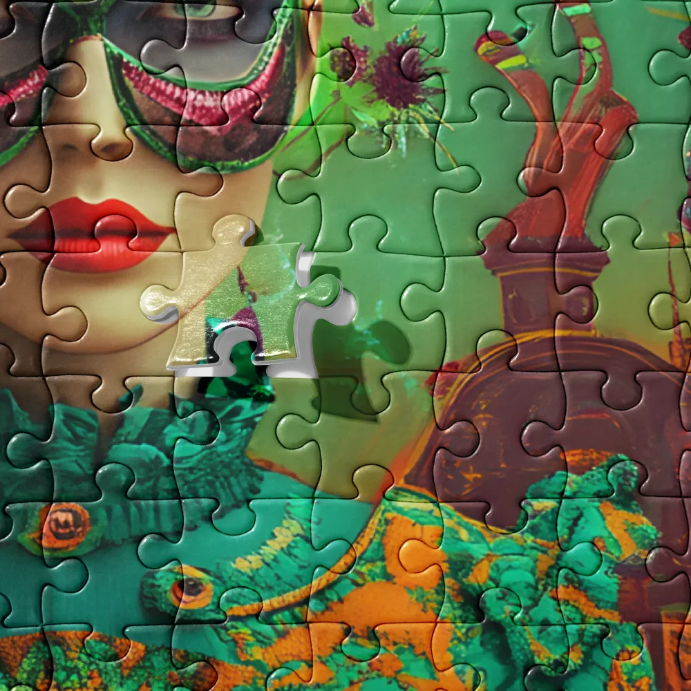 Enigmatic Floral Mask 
 Jigsaw Puzzle