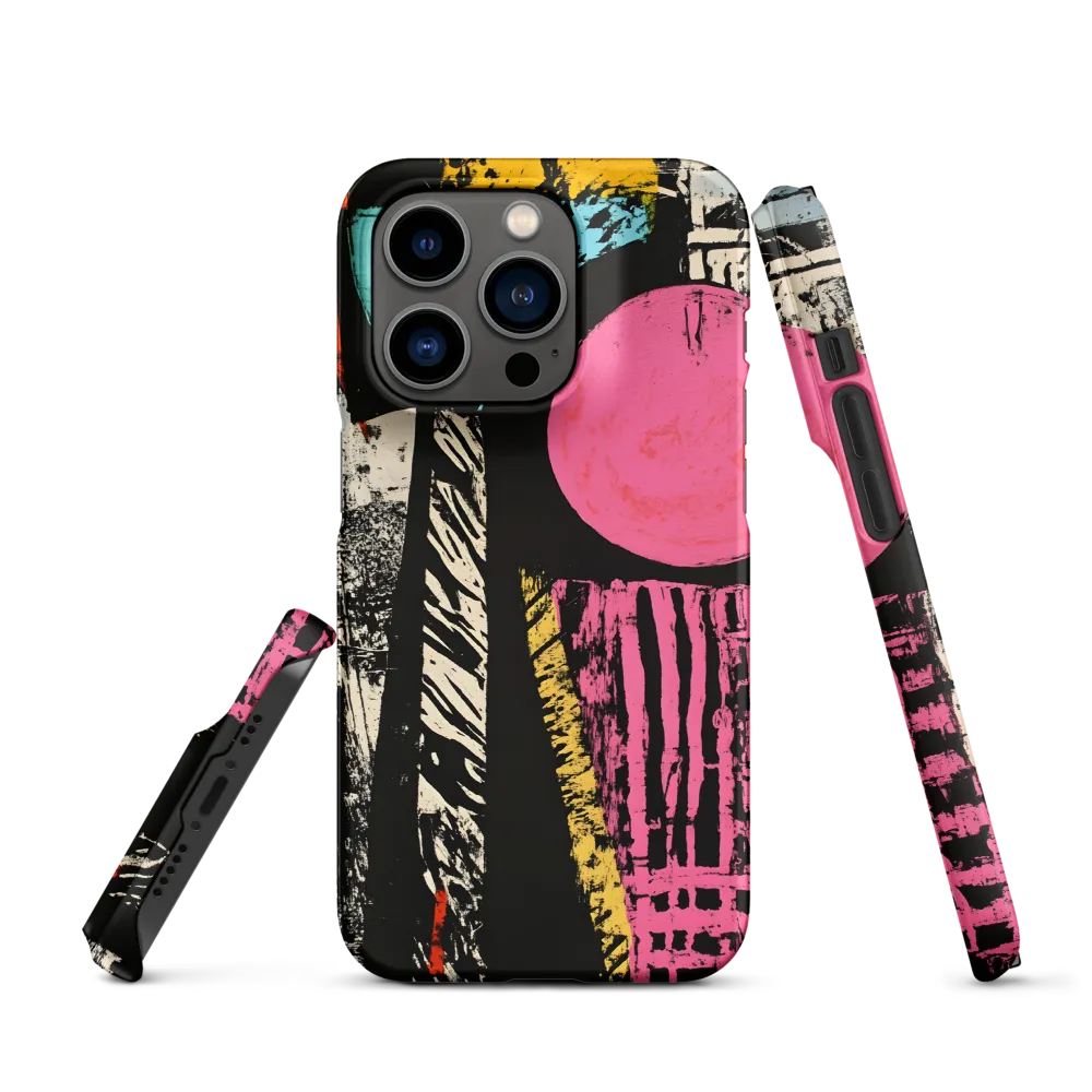 Geometric Harmony in Pink and Black | Phone Case