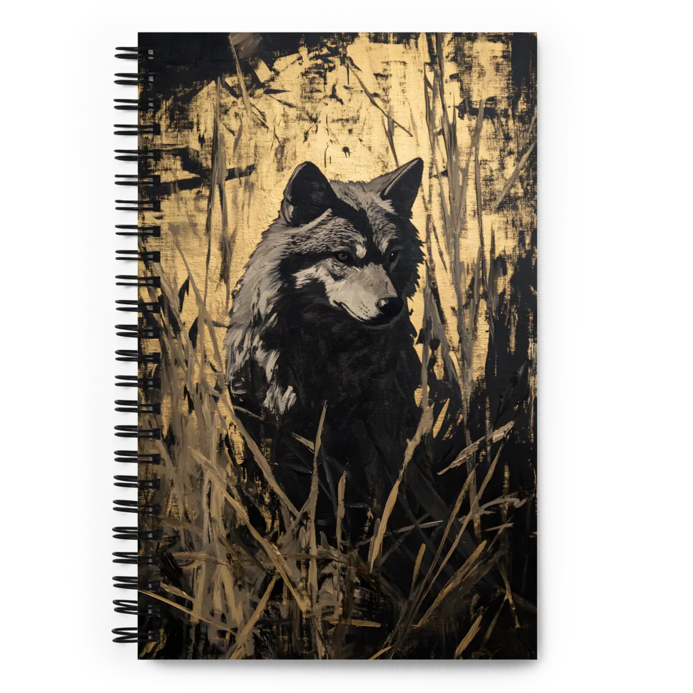 Golden Wolf in Reeds 
 Spiral Notebook | 140 pages