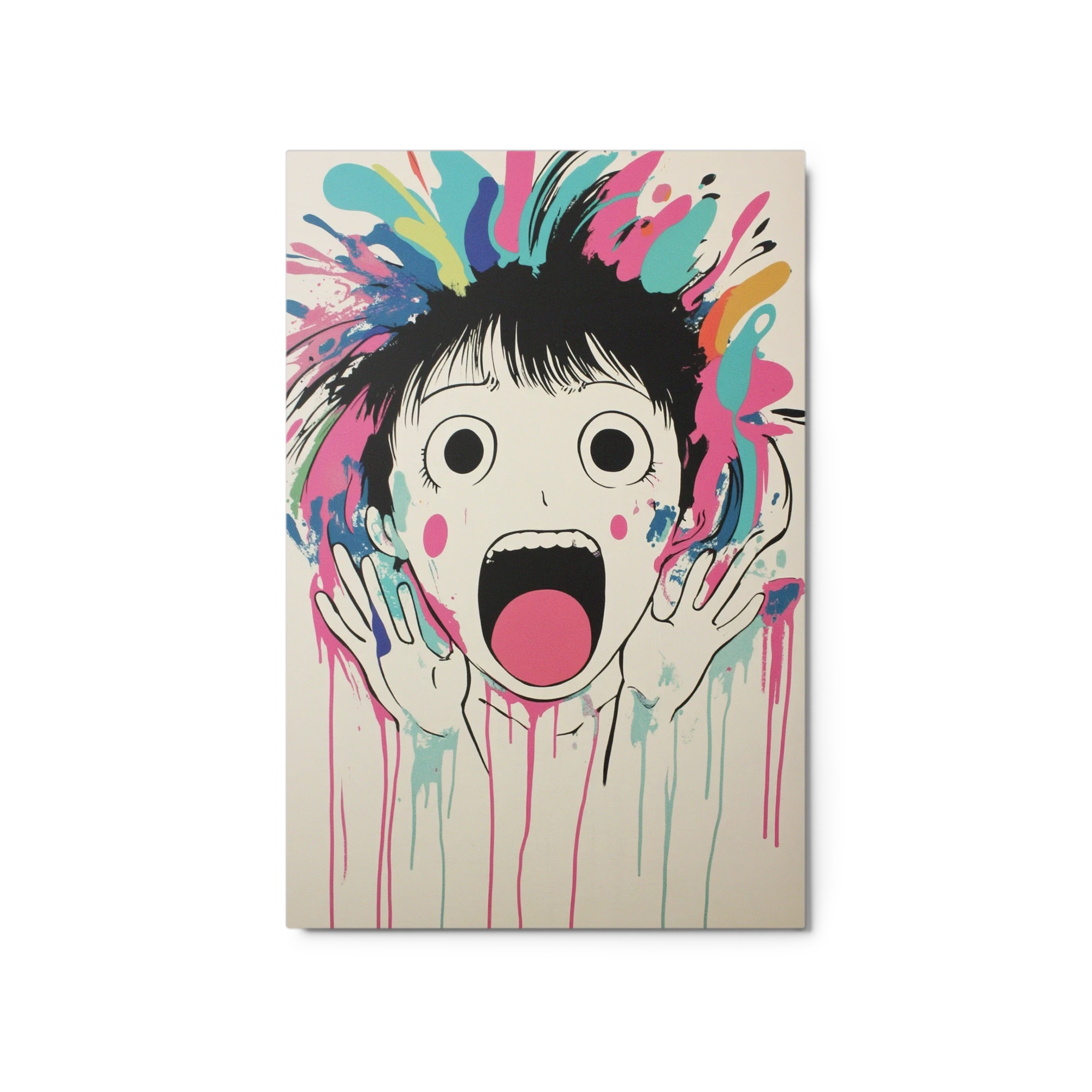 Vibrant Girl Portrait with Color Splashes