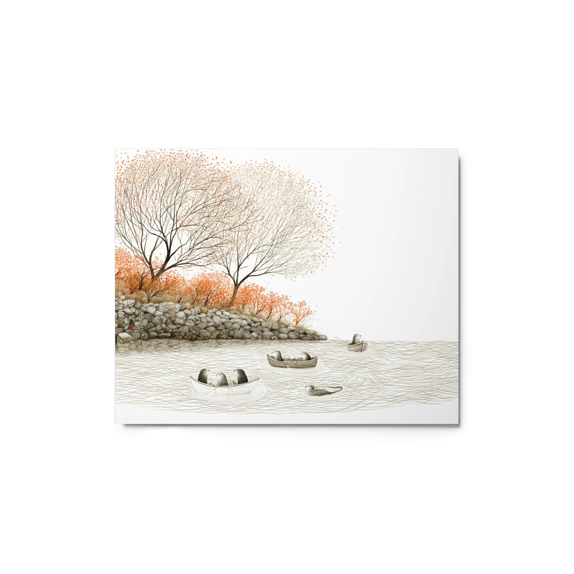 The Autumn Crossing 
 Canvas with White Frame