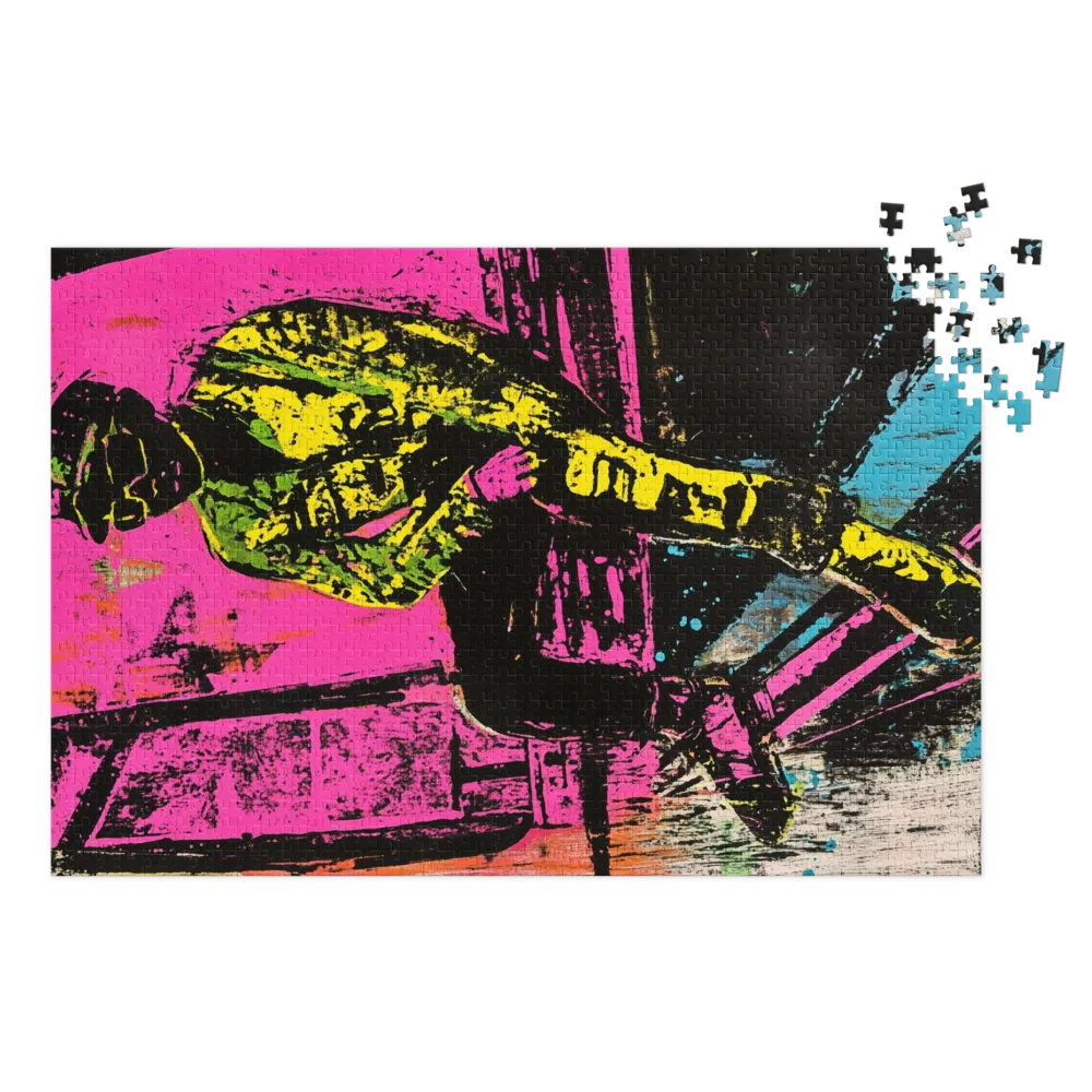 Retrato Urbano Neon 
 Puzzle em caixa de metal