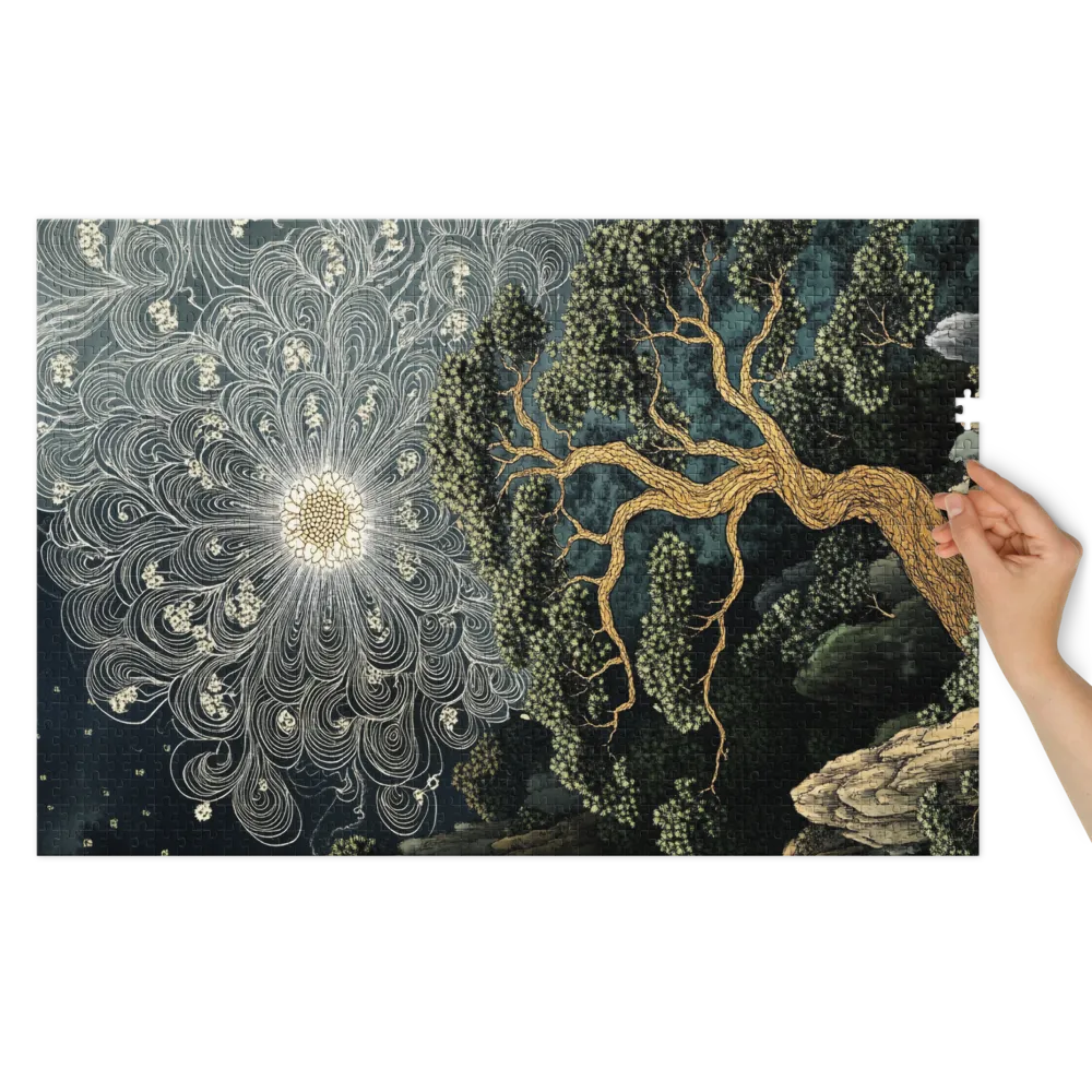 Twisted Tree with Radiant Sun | Jigsaw Puzzle (252/520 pieces)
