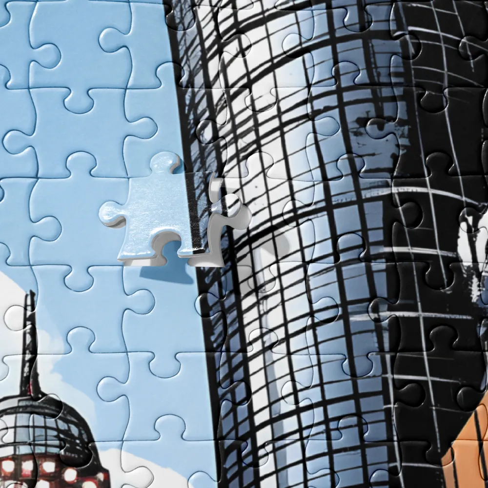Comic Book Cityscape 
 Jigsaw Puzzle