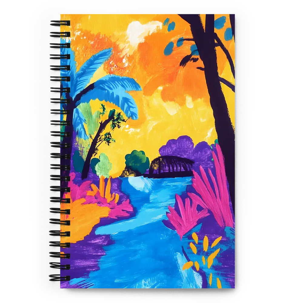 Neon Jungle River 
 Spiral Notebook | 140 pages