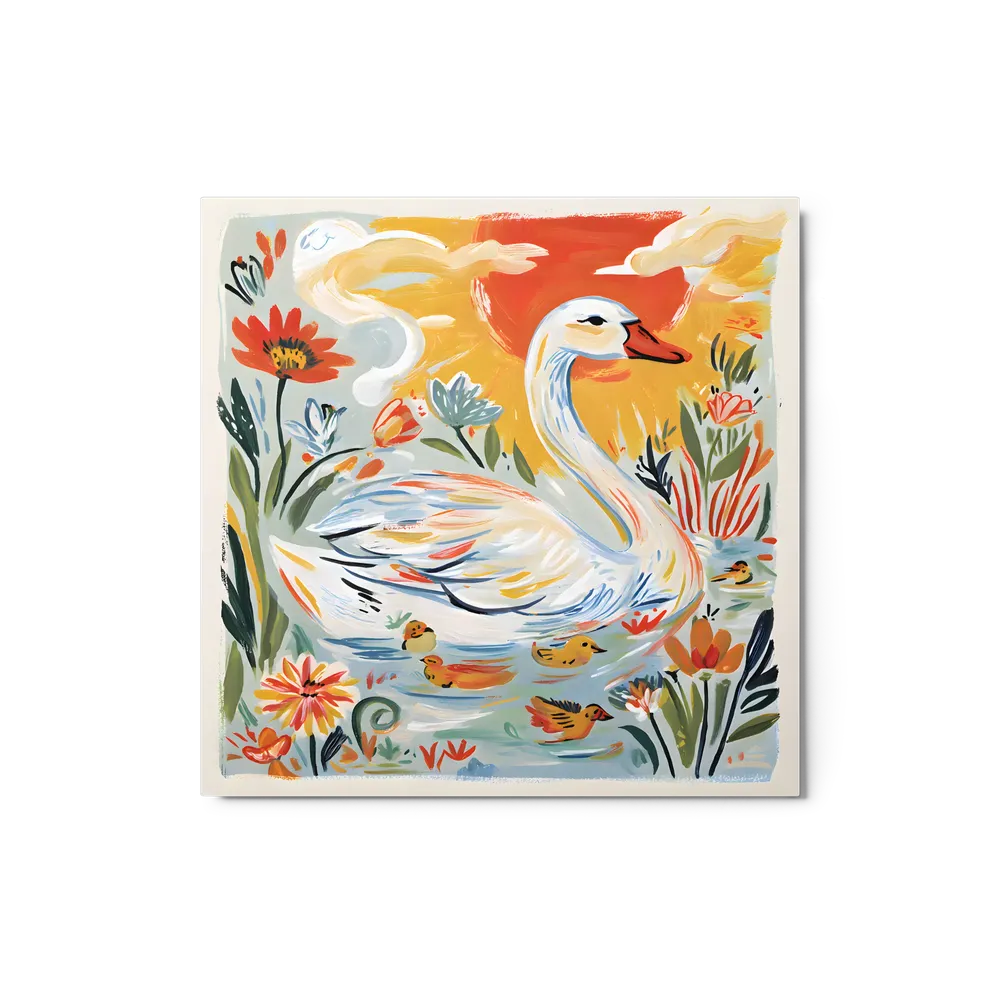 Swan and Ducklings | Art Print