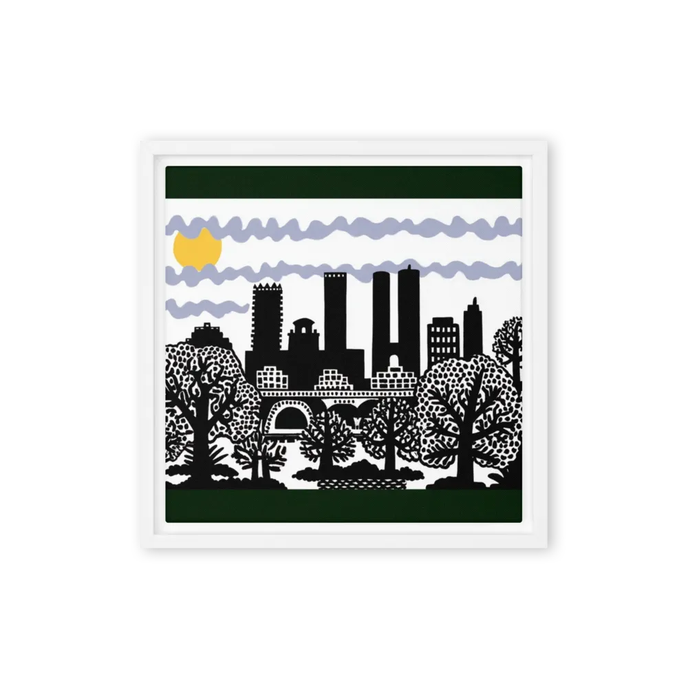 Urban Silhouettes and Sun | Art Print