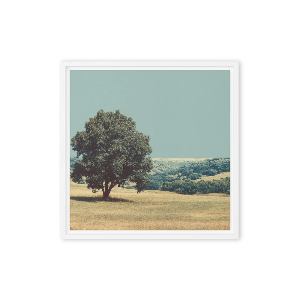 Solitary Tree in Golden Field | Art Print