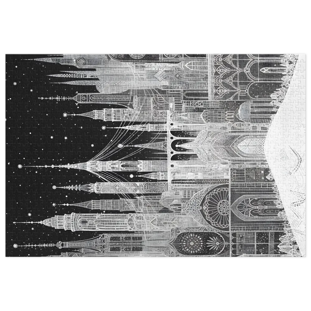 Stippled Gothic Cityscape | Jigsaw Puzzles