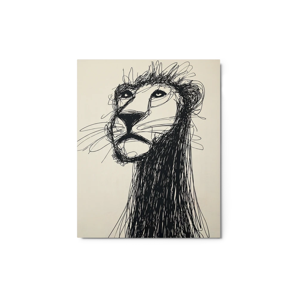 Scribbled Lion Portrait | Art Print