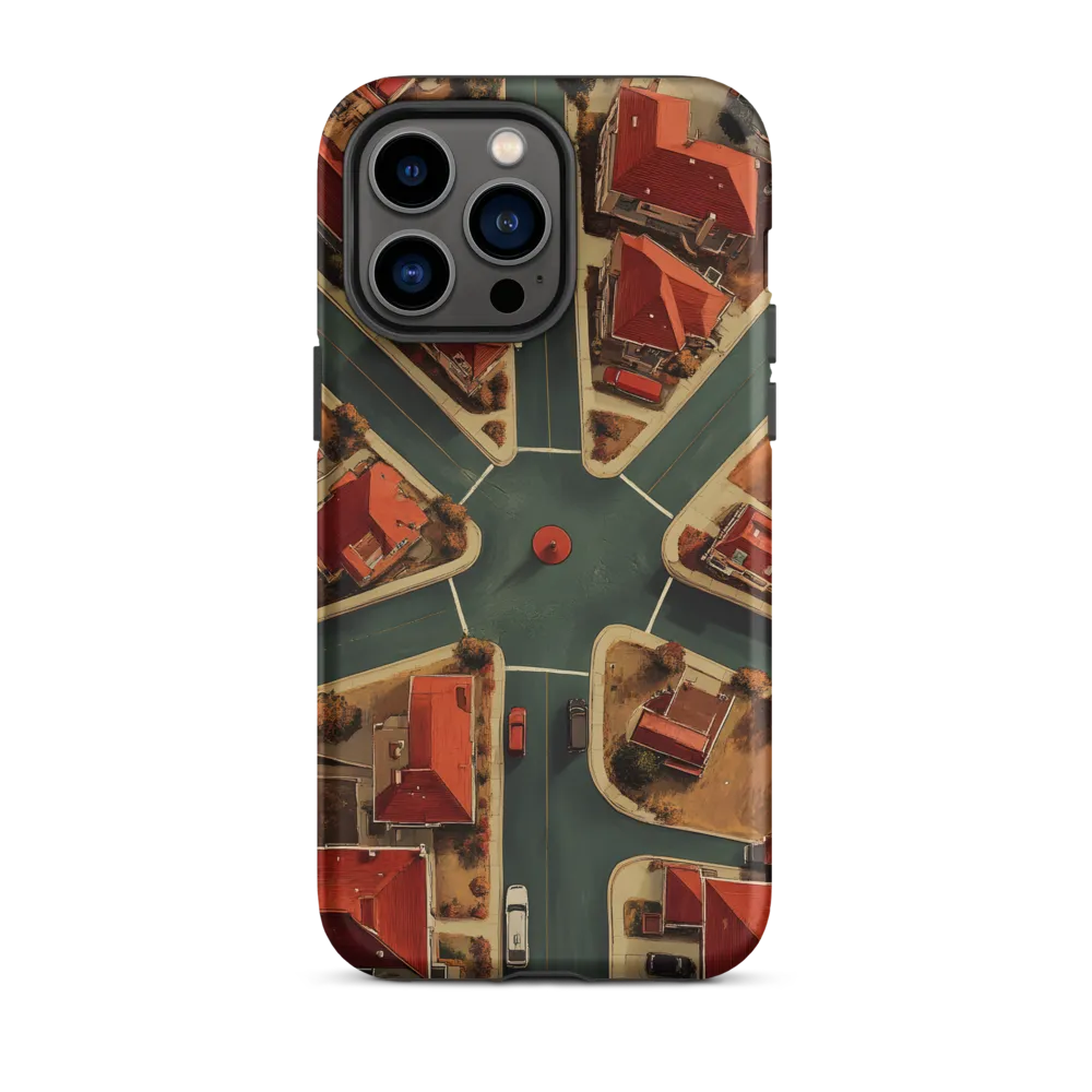 Aerial View of Suburban Intersection | Phone Case