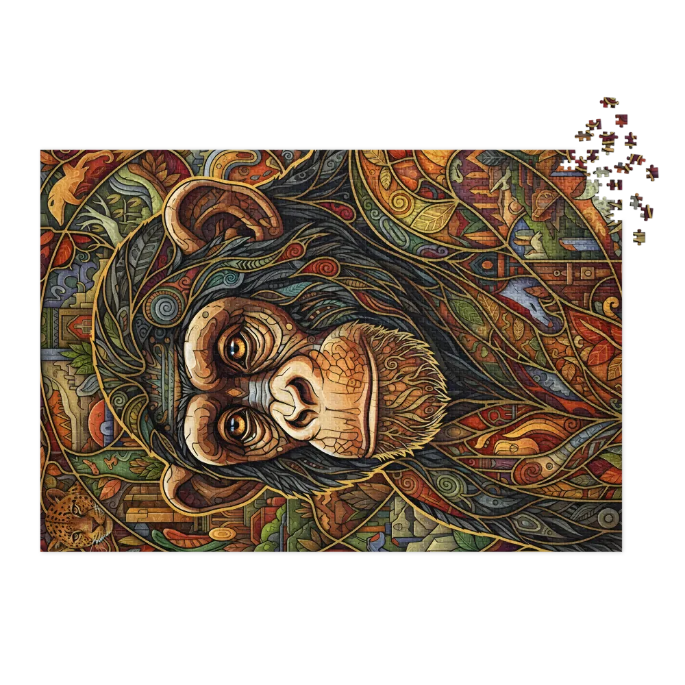Stained-Glass Chimp