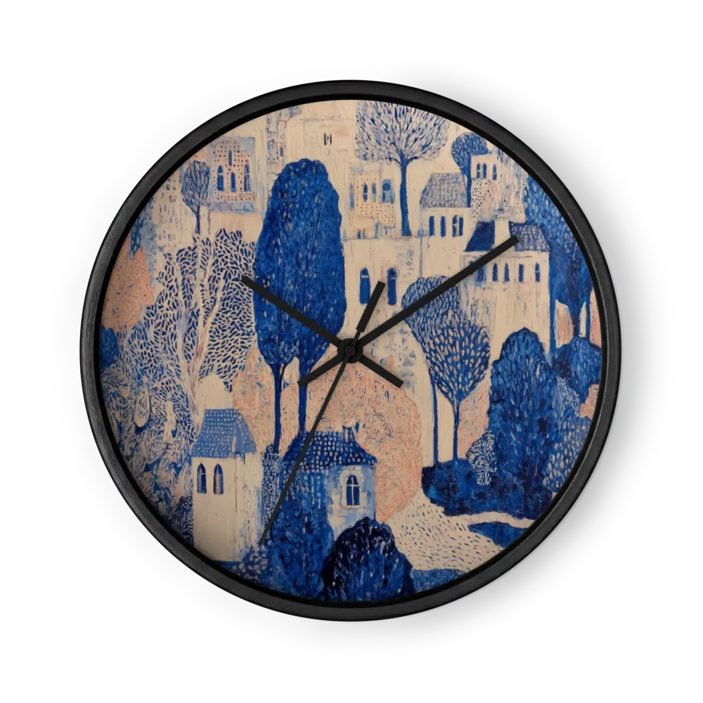 Blue Hillside Village | Wall Clock