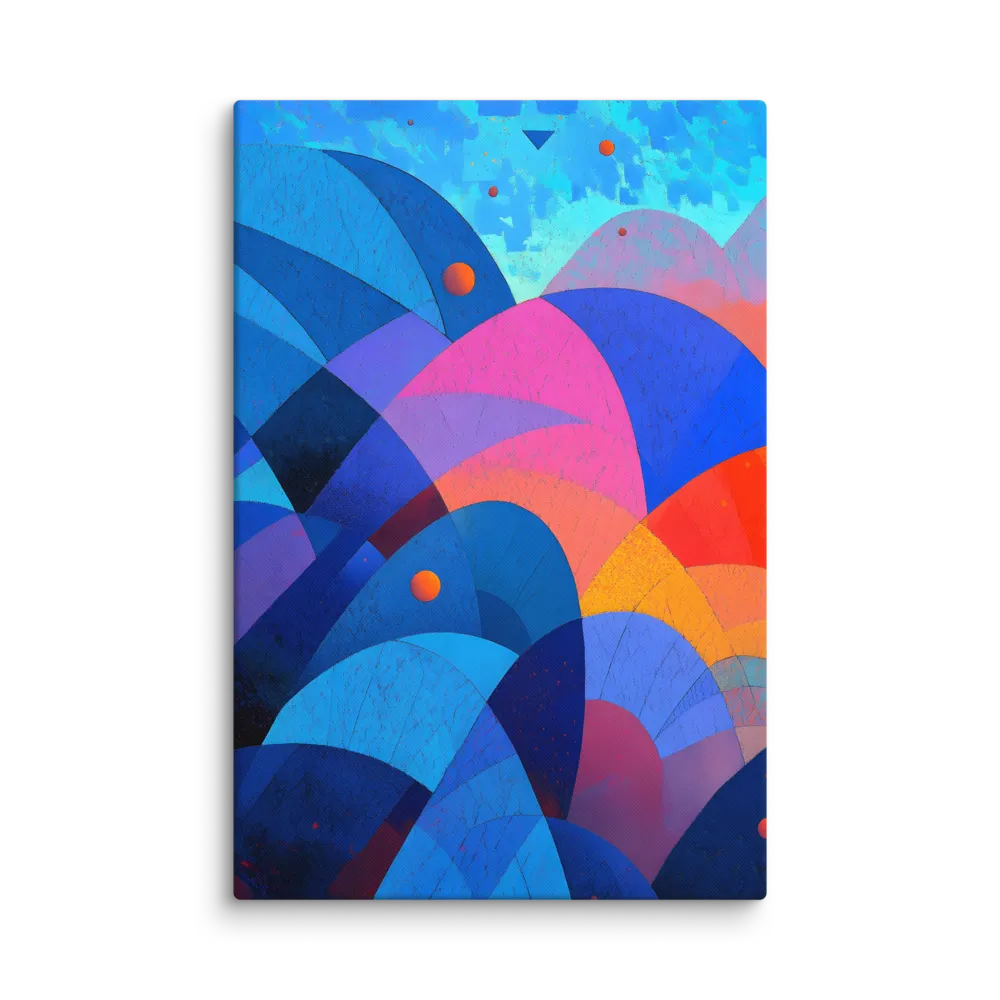 Vibrant Geometric Flow 
 Canvas with White Frame